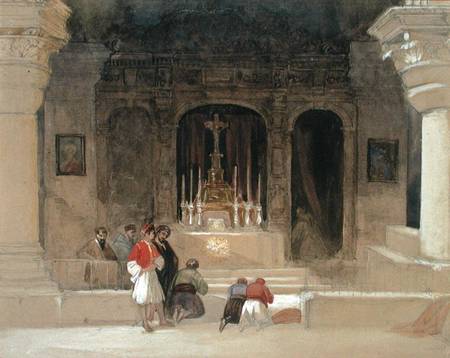 Chapel of St. Helena, Holy Sepulchre, Jerusalem, from 'The Holy Land', 1842-49 (w/c from David Roberts