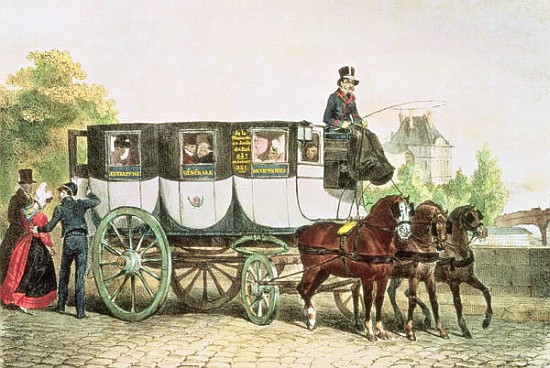 Entreprise Generale des Omnibus'', coach from Monnaie to Jardin du Roi, c.1815 from Denis-Auguste-Marie Raffet