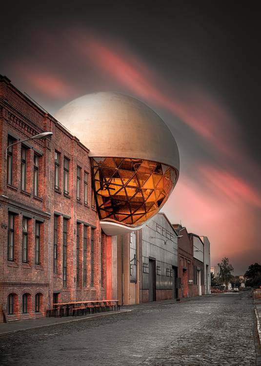 Niemeyer Sphere Leipzig im Sonnenuntergang  from Dennis Wetzel