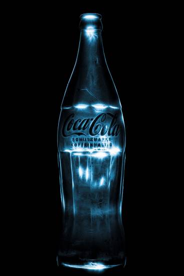just coke Colaflasche mit licht beleuchtet