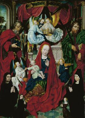 Maria mit Kind, Aposteln und Stifterfamilie