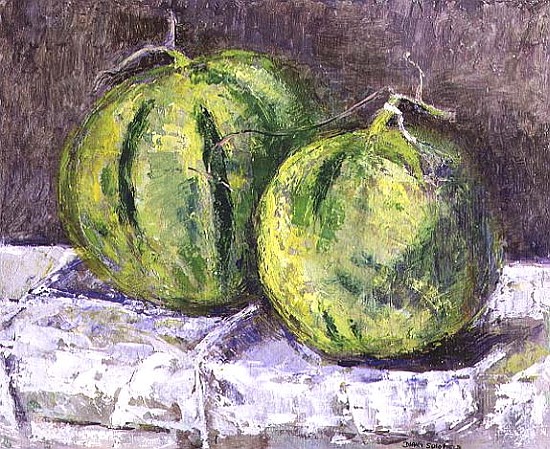Melons on a napkin, 1993 (board)  from Diana  Schofield
