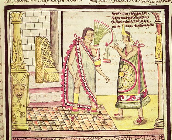 Fol.152v The Crowning of Montezuma II (1466-1520) the Last Mexican Emperor in 1502 from Diego Duran