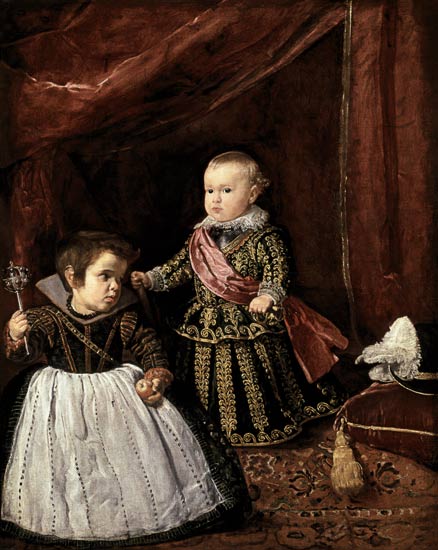 Der Infant Baltasar Carlos mit einem Zwerg from Diego Rodriguez de Silva y Velázquez