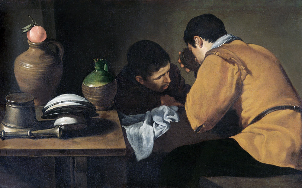Two Men at Table, c.1620-21 from Diego Rodriguez de Silva y Velázquez