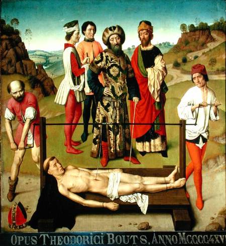 The Martyrdom of Saint Erasmus, central panel from the Triptych of Saint Erasmus from Dieric Bouts d. Ä.