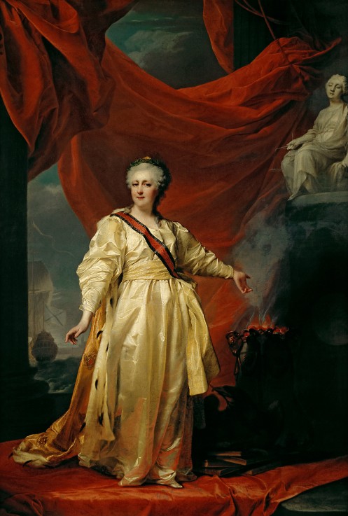Portrait of Catherine II the Legislatress in the Temple Devoted to the Godess of Justice from Dimitrij Grigorjewitsch Lewizkij