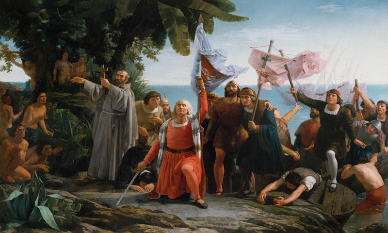 The First Landing of Christopher Columbus (1450-1506) in America from Dioscoro Teofilo de la Puebla Tolin