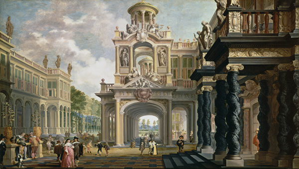 Großer Gartenpalast. (Figuren evtl. von Anthonie Palamedes) from Dirck van Delen