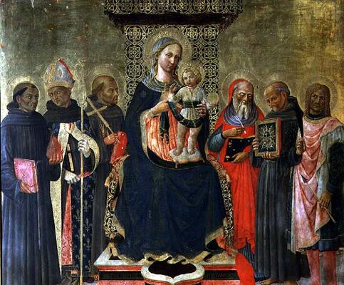 Madonna and Child with Saints (tempera on panel) from Domenico  di Michelino
