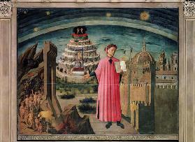 Dante and his poem the 'Divine Comedy', 1465 (tempera on panel)