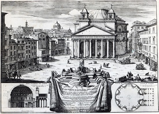 Piazza della Rotonda with a view of the Pantheon from Domenico de' Rossi