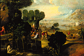 Landschaft mit Szenen aus dem Leben von Heiligen from Dosso Dossi