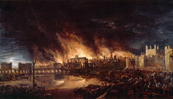 The Great Fire of London from Dutch School