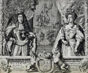 William III (1650-1702) and Mary II (1662-94), c.1688-94 (engraving)