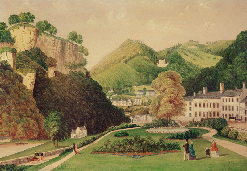 Matlock Bath from the grounds of the Bath Hotel from E. Wray