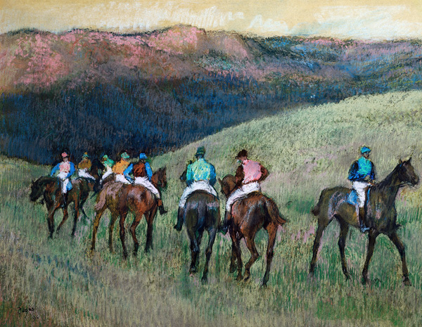 Racehorses in a Landscape from Edgar Degas