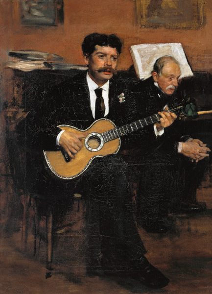 Der Gitarrenspieler Lorenzo Pagans und der Vater des Künstlers. from Edgar Degas