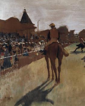 E.Degas, Rennpferde vor der Tribuene