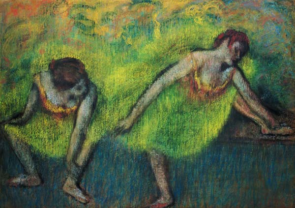 Two dancers relaxing (pastel) from Edgar Degas