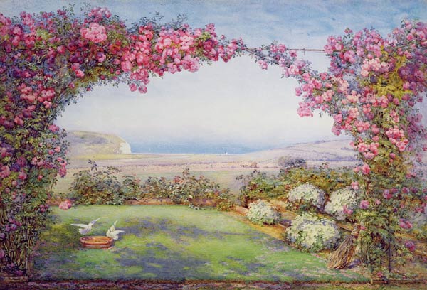 A garden with a rose arch from Edith Helena Adie