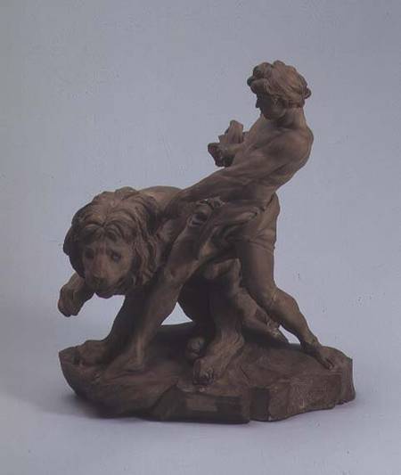 Athlete with a Lion, sculpture from Edme Bouchardon