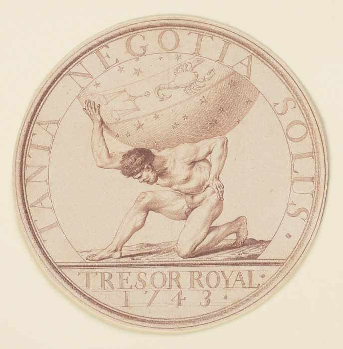 Atlas trägt die Himmelskugel (Sondermünze "Trésor Royal 1743") from Edme Bouchardon