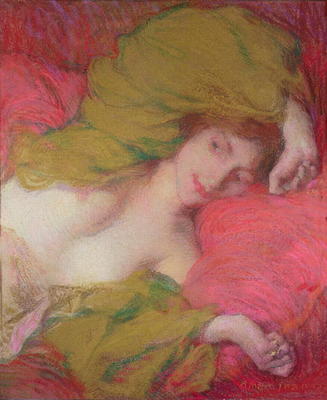 Farniente (pastel on paper) from Edmond-Francois Aman-Jean
