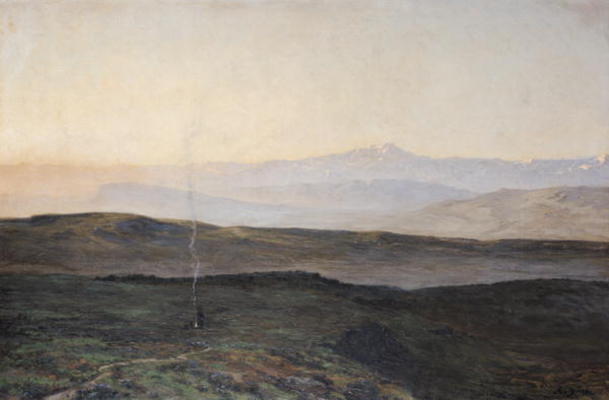 View of the Pyrenees from Plague (oil on canvas) from Edmond Yarz