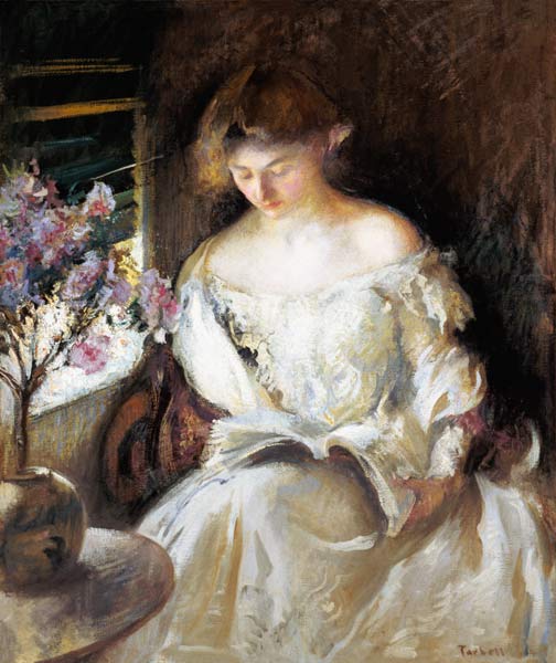 Lesende junge Frau. from Edmund Charles Tarbell