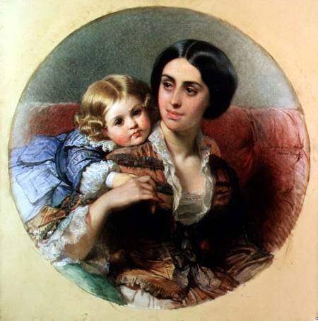 Maternal Tenderness from Edouard Louis Dubufe