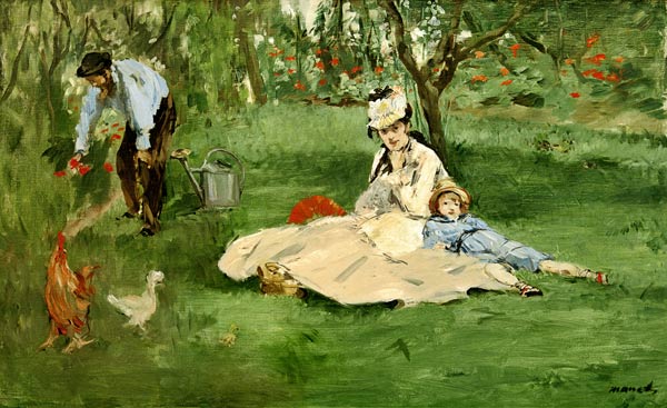 La famille Monet au jardin from Edouard Manet