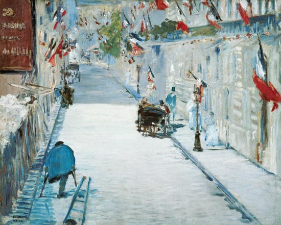 Die Rue Mosnier in Paris im Fahnenschmuck. from Edouard Manet