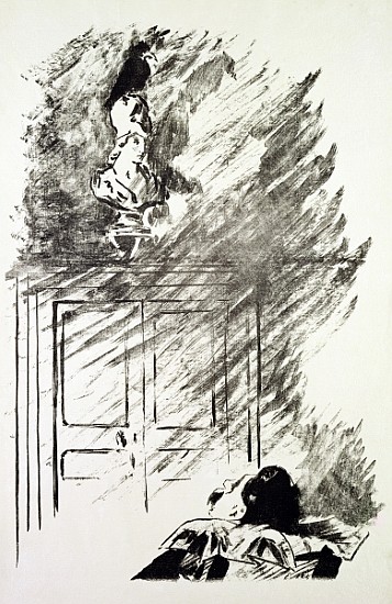 Illustration for ''The Raven'', Edgar Allen Poe from Edouard Manet