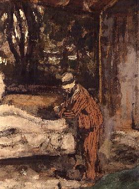Maillol at work on the Cezanne Memorial, c.1925 (detail) 