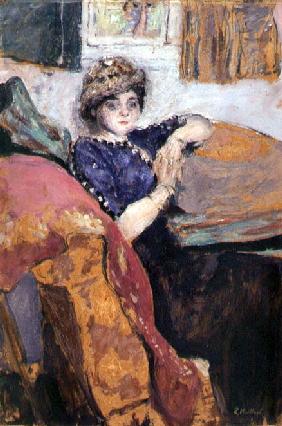 Mlle. Nathanson in the Artist''s Studio, c.1912 (oil on board) 