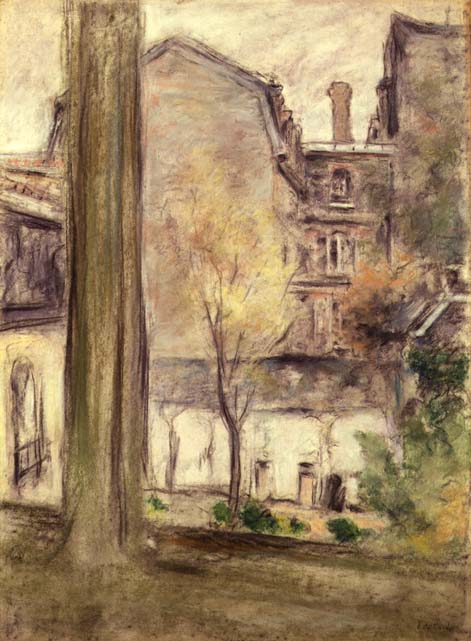 View of the Courtyard, c.1900 (pastel on paper)  from Edouard Vuillard