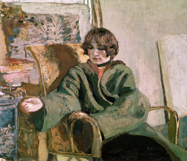Woman seated next to a stove (oil on canvas)  from Edouard Vuillard