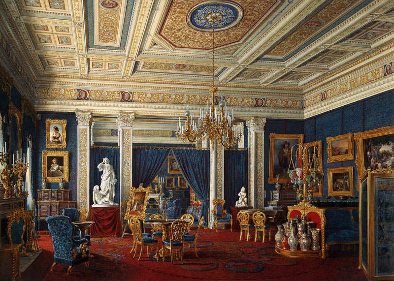 Blue Drawing-Room in the Mariinsky Palace in Saint Petersburg from Eduard Hau