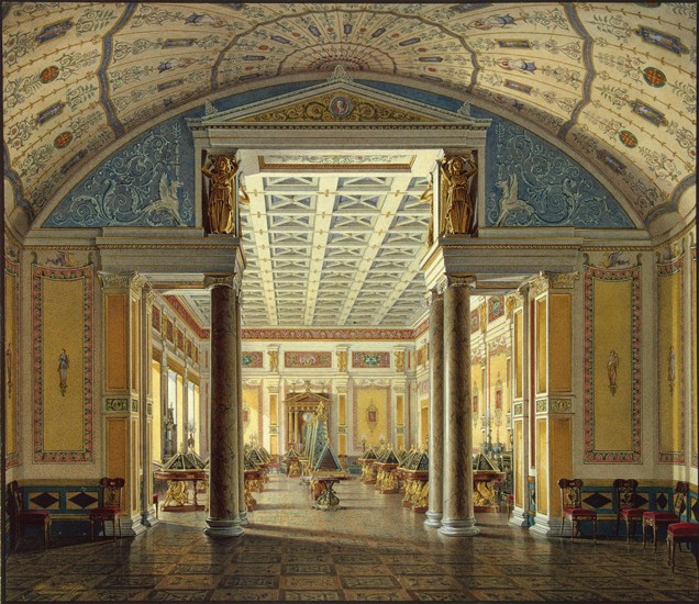 Interiors of the New Hermitage. The Room of Cameos from Eduard Hau