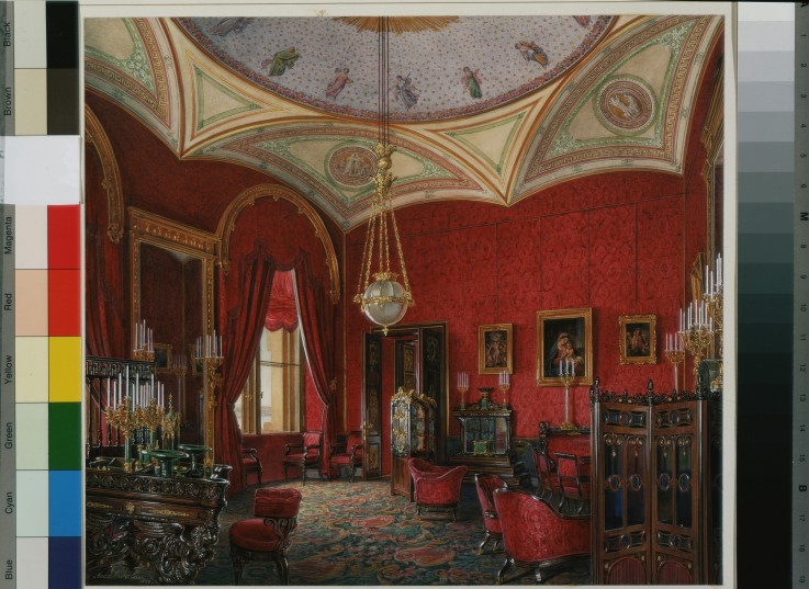 Interiors of the Winter Palace. The Study of Empress Alexandra Fyodorovna from Eduard Hau
