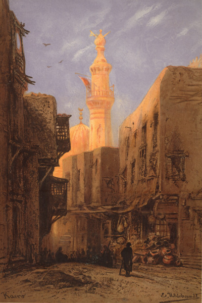 Cairo , Watercol.by Hildebrand from Eduard Hildebrand