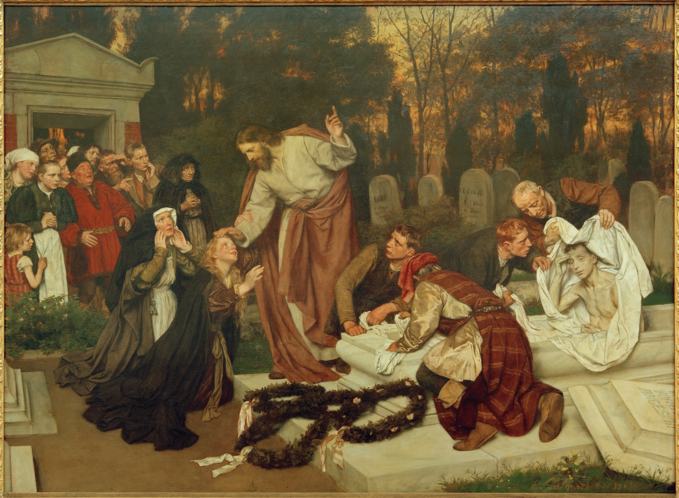 The raising of Lazarus from Eduard Karl Franz von Gebhardt