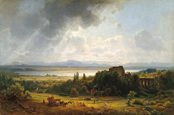 Der Starnberger See mit Schloß Starnberg from Eduard Schleich d.Ä.