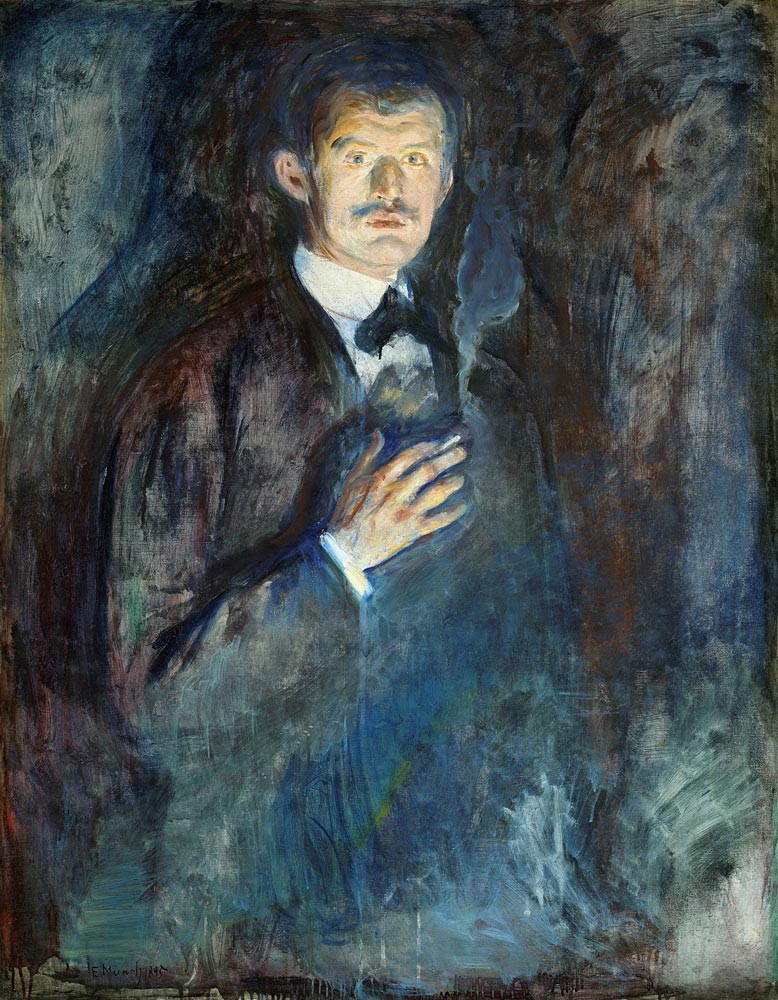 Self portrait with cigarette from Edvard Munch