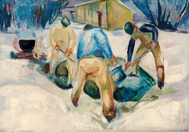 Straßenarbeiter im Schnee from Edvard Munch