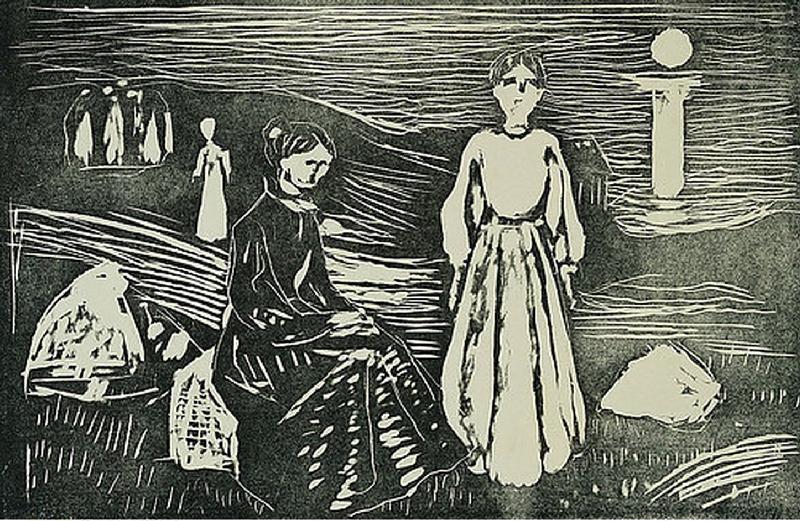 Frauen am Meeresstrand in der Sommernacht from Edvard Munch