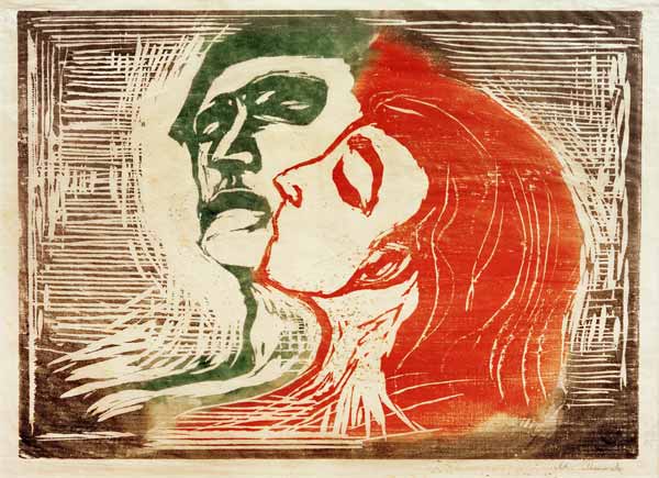 Kopf bei Kopf (Mann und Weib, sich küssend) from Edvard Munch