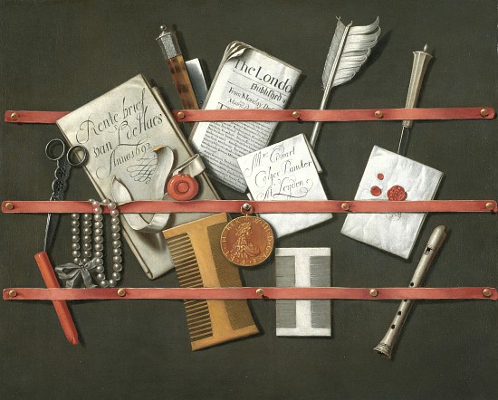 Still Life, A Letter Rack from Edwaert Colyer or Collier