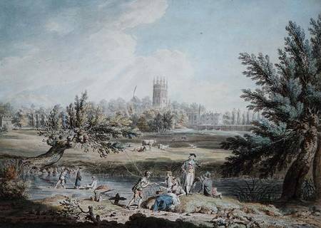 Magdalen College, Oxford, View from Cherwell Looking North West from Edward Dayes